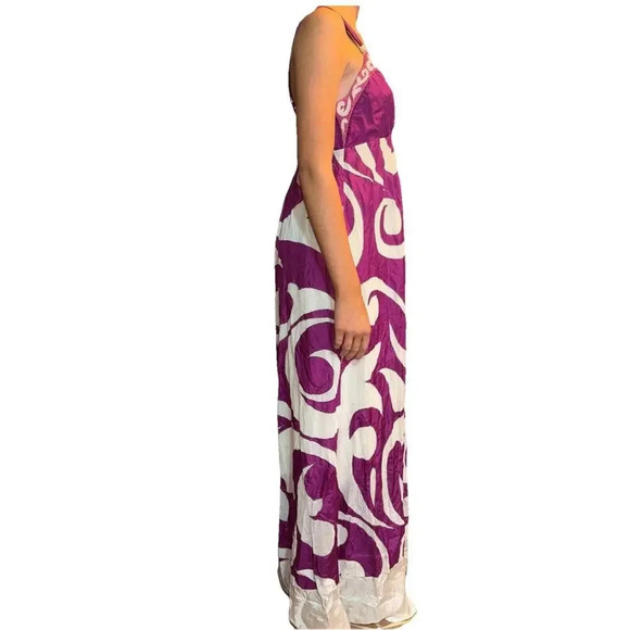 Yoana Baraschi Purple White Designer Luxury Formal Beaded Floor Length Gown Smal - Picture 3 of 15
